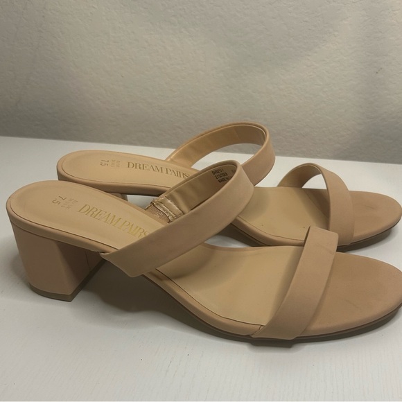 DREAM PAIRS Two Strap Open Toe Block Heels – Women’s Size 7.5 - Picture 3 of 8